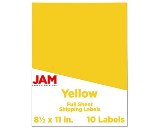 8 1/2 x 11 Full Page Label (Pack of 10) Yellow