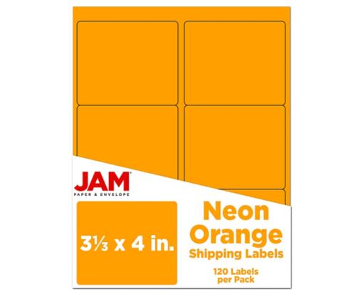 3 1/3 x 4 Rectangle Label (Pack of 120) Orange