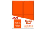 4 x 5 Rectangle Label (Pack of 120) Neon Red