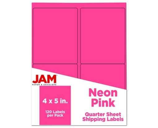 4 x 5 Rectangle Label (Pack of 120) Neon Pink