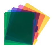 11 1/2 x 1/10 x 9 3/4 Plastic Index 5-Tab Dividers (Pack of 5)