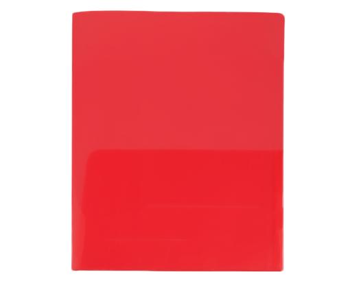 Two Pocket Regular Weight Plastic Presentation Folders (Pack of 6) Red