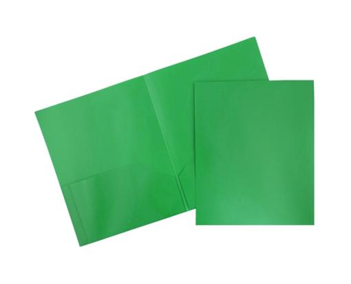 Two Pocket Plastic POP Presentation Folders (Pack of 6) Green