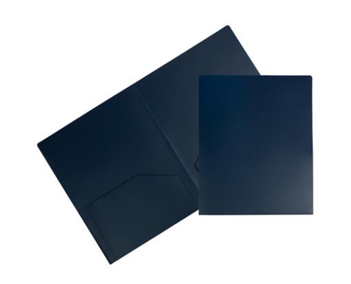 Two Pocket Heavy Duty Plastic Presentation Folders (Pack of 6) Navy