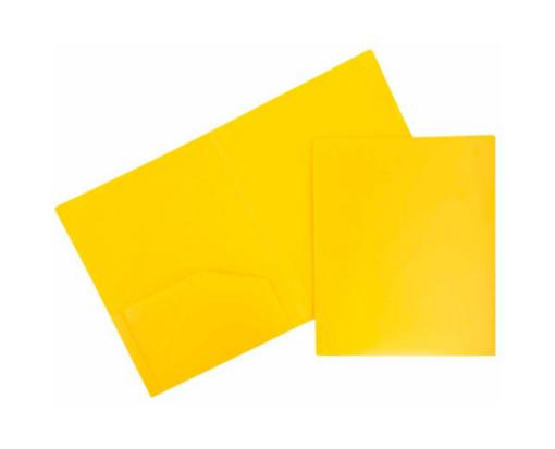 Two Pocket Heavy Duty Plastic Presentation Folders (Pack of 6) Yellow