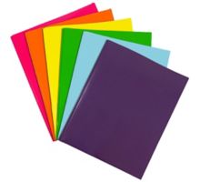 Two Pocket Glossy Presentation Folders With Metal Prongs (Pack of 6)