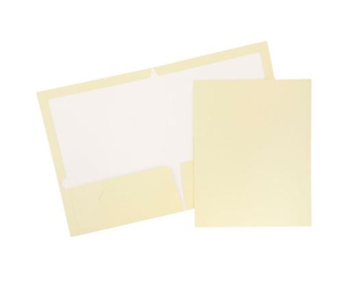 Two Pocket Glossy Presentation Folders (Pack of 6) Ivory