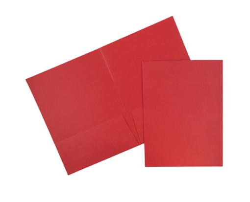 Two Pocket Linen Presentation Folders (Pack of 6) Red Linen