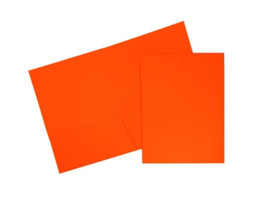 Two Pocket Neon Cardstock Presentation Folders (Pack of 6) Neon Orange