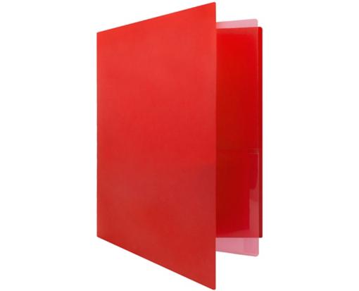 Four Pocket Plastic Presentation Folders (Pack of 2) Red