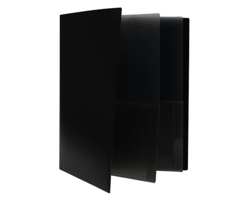 Six Pocket Plastic Presentation Folders (Pack of 2) Black