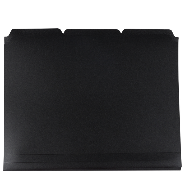 Blank Letter Plastic File Folders (Pack of 6)Black