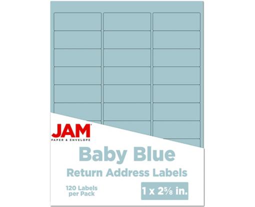 1 x 2 5/8 Rectangle Return Address Label (Pack of 120) Baby Blue
