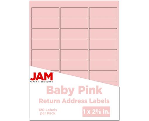 1 x 2 5/8 Rectangle Return Address Label (Pack of 120) Baby Pink