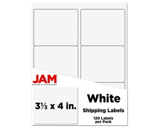 3 1/3 x 4 Rectangle Label (Pack of 120) White