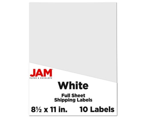 8 1/2 x 11 Full Page Label (Pack of 10) White