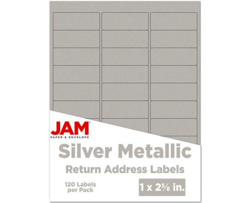 1 x 2 5/8 Rectangle Return Address Label (Pack of 120) Silver Metallic
