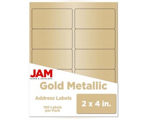 2 x 4 Rectangle Label (Pack of 120) Gold Metallic