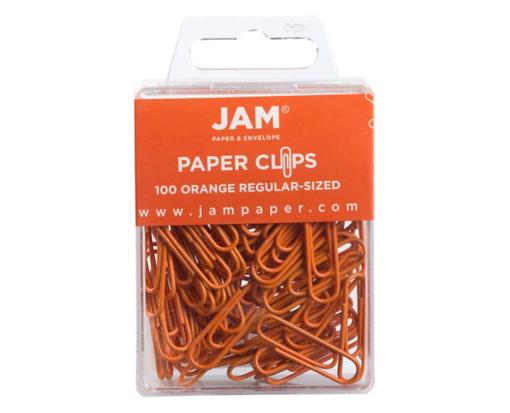 Regular 1 inch Paper Clips (Pack of 100) Orange