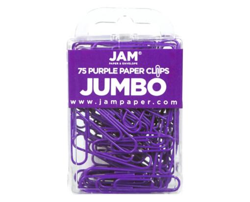 Jumbo 2 Inch Paper Clips (Pack of 75) Purple