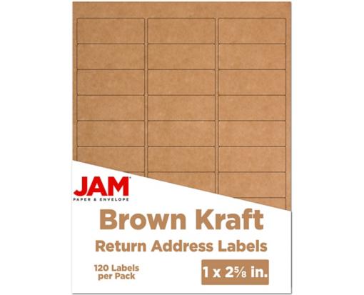 1 x 2 5/8 Rectangle Return Address Label (Pack of 120) Brown Kraft