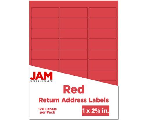 1 x 2 5/8 Rectangle Return Address Label (Pack of 120) Red