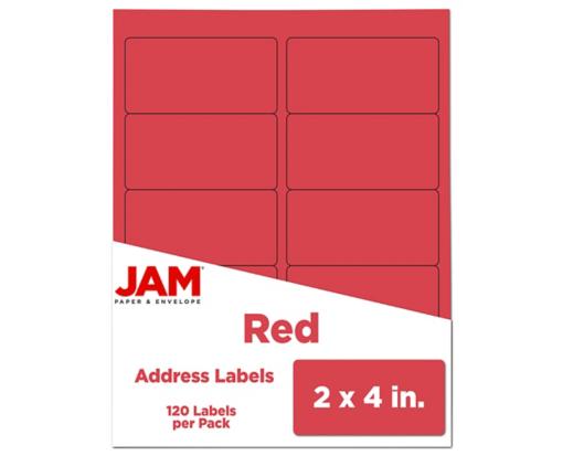 2 x 4 Rectangle Label (Pack of 120) Red