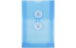 4 1/4 x 6 1/4 Plastic Envelopes with Button & String Tie Closure - Open End - (Pack of 6) Blue