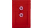 4 1/4 x 6 1/4 Plastic Envelopes with Button & String Tie Closure - Open End - (Pack of 6) Red