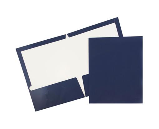 Two Pocket Glossy Presentation Folders (Pack of 6) Navy