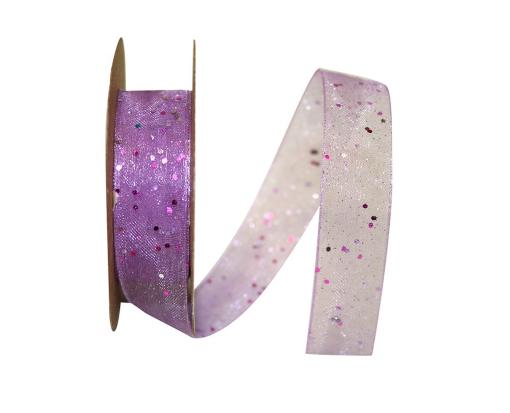 5/8" Glitter Mono Sheer Ribbon, 25 Yards Lavender