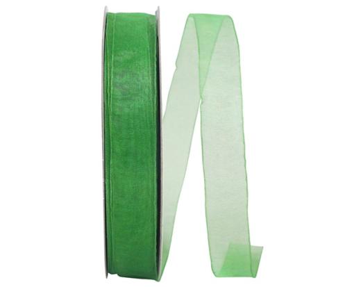 7/8" Chiffon Mono Sheer Ribbon, 100 Yards Emerald Green
