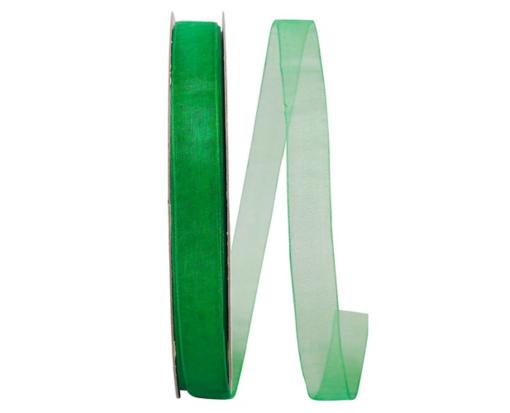 5/8" Chiffon Mono Sheer Ribbon, 100 Yards Emerald Green
