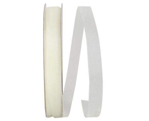 5/8" Chiffon Mono Sheer Ribbon, 100 Yards Antique White