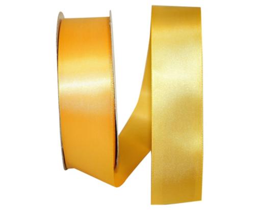 1 1/2" Single Face Satin Ribbon, 50 Yards Yellow Gold