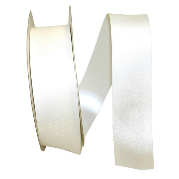 Showin Double Face White Polyester Satin Ribbon,1” x Continuous 25 Yards,  Use for Bows Bouquet, Gift Wrapping,Wedding,Floral Arrangement & Other