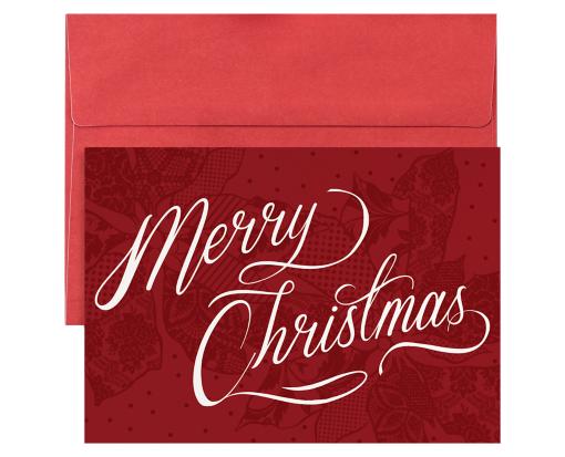 5 5/8  x 7 7/8 Folded Card Set (Pack of 16) Bright & Merry Christmas