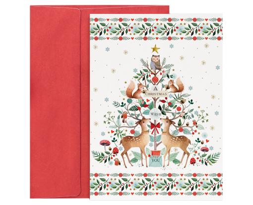 5 5/8  x 7 7/8 Folded Card Set (Pack of 16) Woodland Friends
