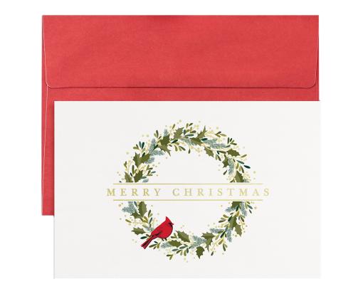 4 x 6 Folded Card Set (Pack of 16) Christmas Cardinal