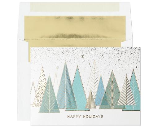 5 5/8  x 7 7/8 Folded Card Set (Pack of 15) Contemporary Trees