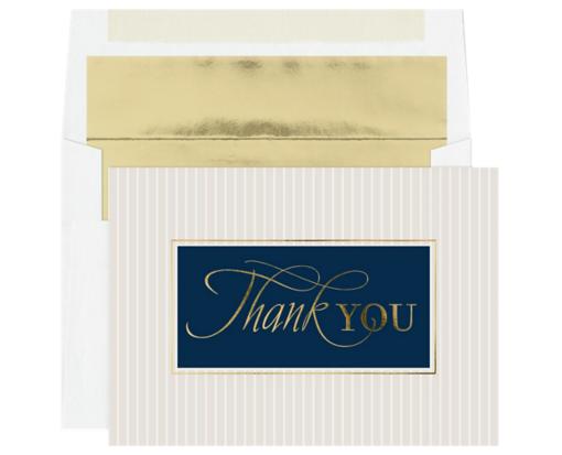 7 3/4 x 5 3/8 Folded Card Set (Pack of 25) Thank You Stripes
