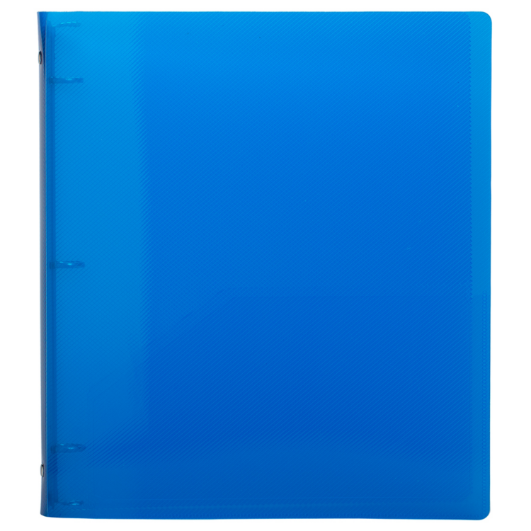 10 3/8 x 3/4 x 11 5/8 Plastic 0.75 inch, 3 Ring Binder (Pack of 1) Blue