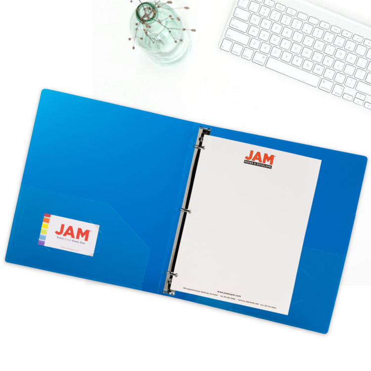 10 3/8 x 1 x 11 5/8 Plastic 1 inch Binder, 3 Ring Binder (Pack of 1) Blue