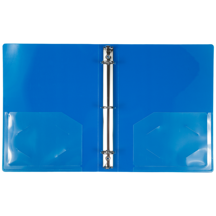 7 1/2 x 1 x 10 1/8 Plastic 1 inch Mini Binder, 3 Ring Binder (Pack of 1) Blue