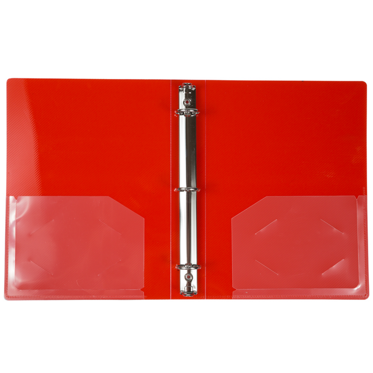7 1/2 x 1 x 10 1/8 Plastic 1 inch Mini Binder, 3 Ring Binder (Pack of 1) Red