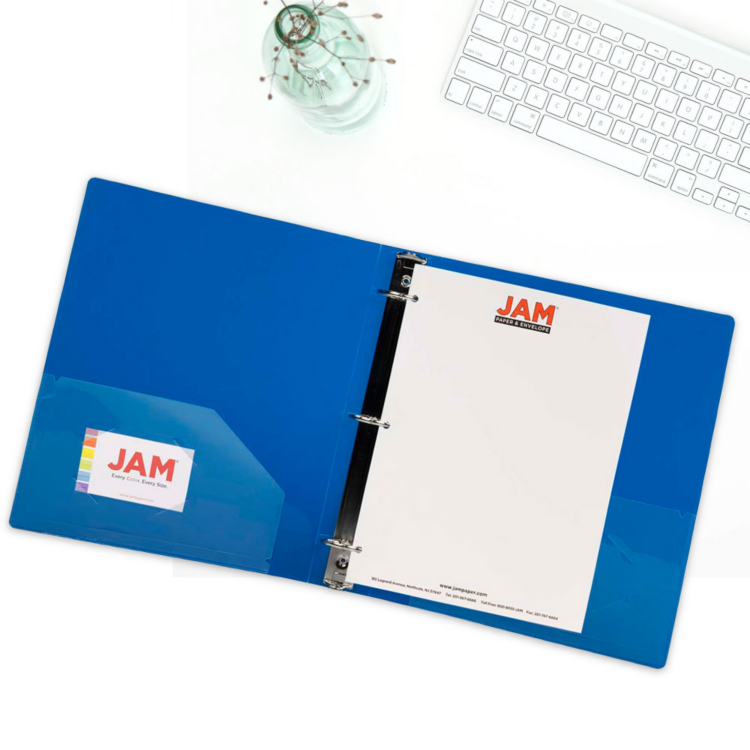 Jam Paper & Envelope Plastic 1.5 inch Binder, Pink 3 Ring Binder