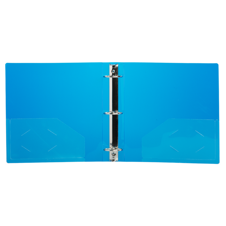 10 3/8 x 2 x 11 5/8 Plastic 2 inch Binder, 3 Ring Binder (Pack of 1) Blue