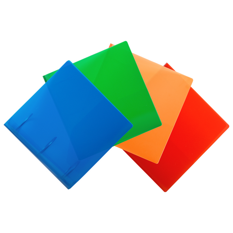 11 5/8 x 3 1/4 x 12 3/4 Plastic 3 inch, 3 Ring Binders (Pack of 4) Assorted