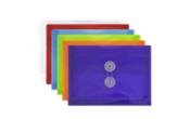 5 1/2 x 7 1/2 Plastic Envelopes with Button & String Tie Closure - Index Booklet - (Pack of 6)