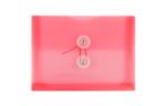 5 1/2 x 7 1/2 Plastic Envelopes with Button & String Tie Closure (Pack of 12) Red